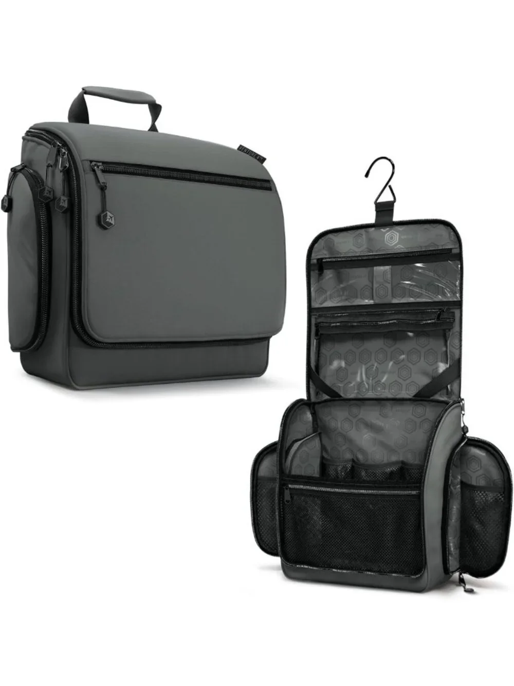 Travel Toiletry Bag with 18 Compartments - Hanging Organizer for Easy Packing